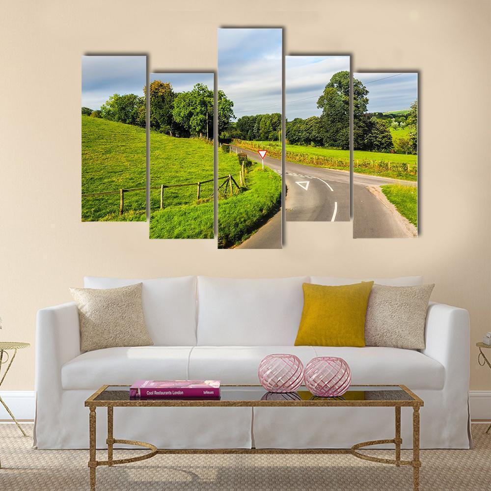 English Country Panorama Around Salisbury Canvas Wall Art-5 Pop-Gallery Wrap-47" x 32"-Tiaracle