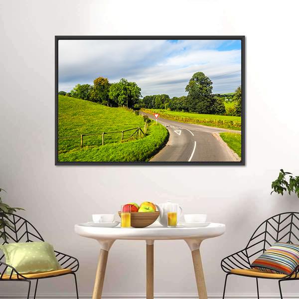 English Country Panorama Around Salisbury Canvas Wall Art-1 Piece-Floating Frame-24" x 16"-Tiaracle