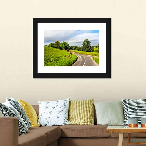 English Country Panorama Around Salisbury Canvas Wall Art-1 Piece-Framed Print-20" x 16"-Tiaracle