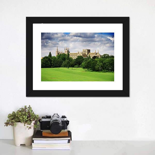 English Landscape With Cathedral Canvas Wall Art-3 Horizontal-Gallery Wrap-25" x 16"-Tiaracle