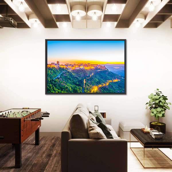 Enna Town In Sicily Canvas Wall Art-3 Horizontal-Gallery Wrap-25" x 16"-Tiaracle