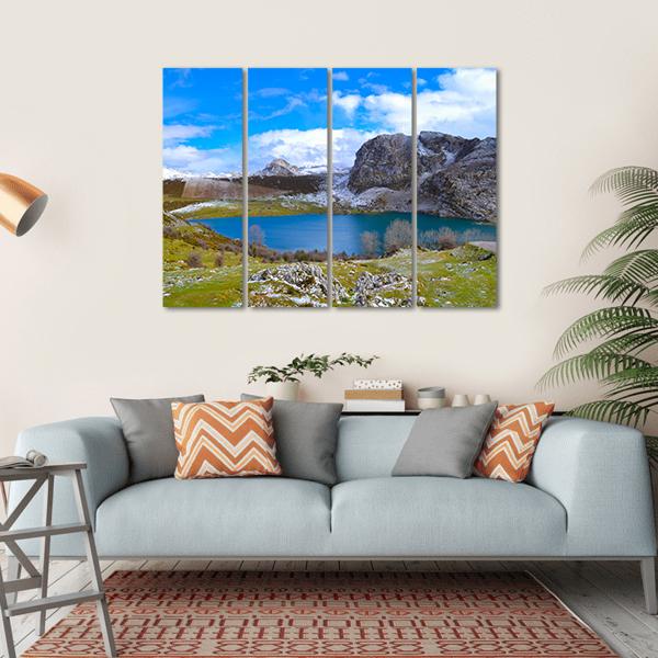 Enol Lake Austria Canvas Wall Art-4 Horizontal-Gallery Wrap-34" x 24"-Tiaracle