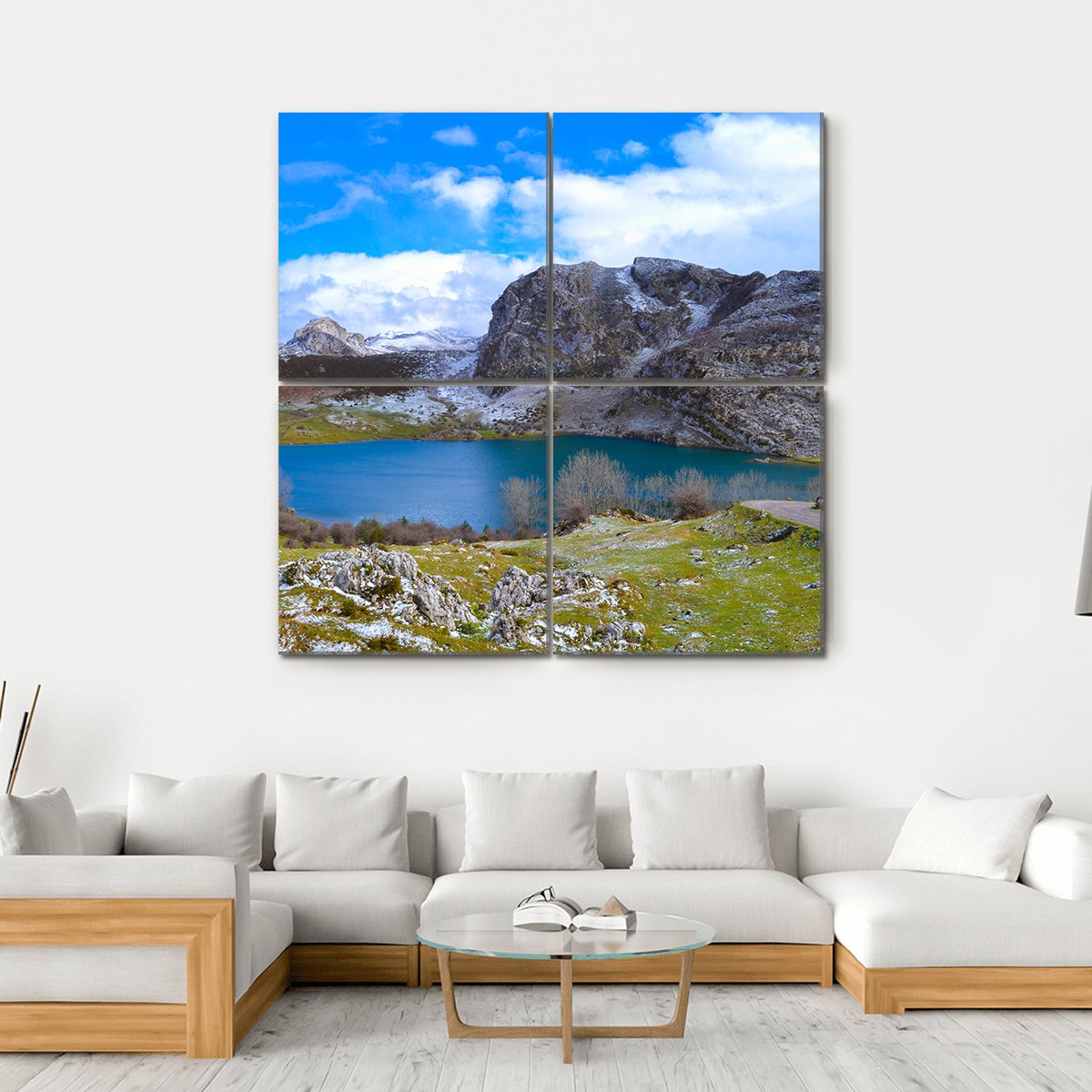 Enol Lake Austria Canvas Wall Art-4 Square-Gallery Wrap-17" x 17"-Tiaracle
