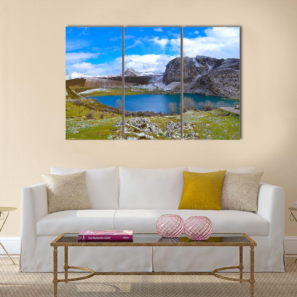 Enol Lake Austria Canvas Wall Art-3 Horizontal-Gallery Wrap-37" x 24"-Tiaracle