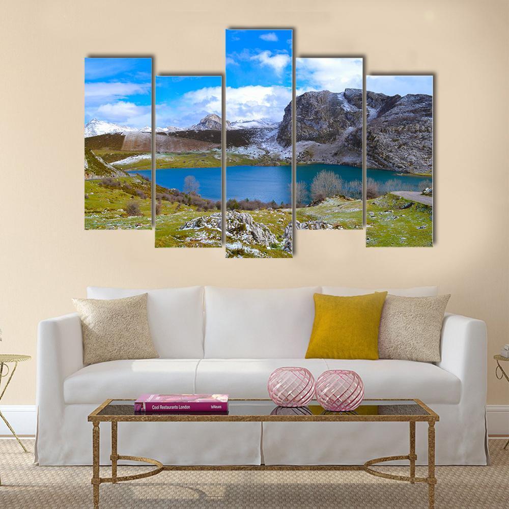 Enol Lake Austria Canvas Wall Art-5 Pop-Gallery Wrap-47" x 32"-Tiaracle