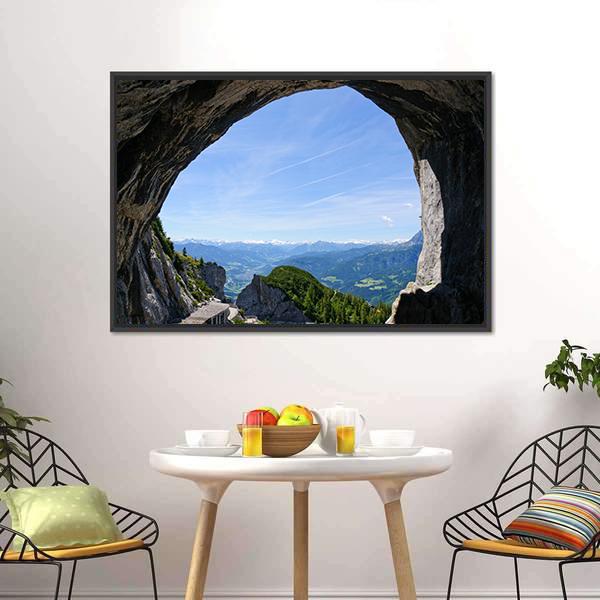 Entrance Of Eisriesenwelt Canvas Wall Art-1 Piece-Floating Frame-24" x 16"-Tiaracle