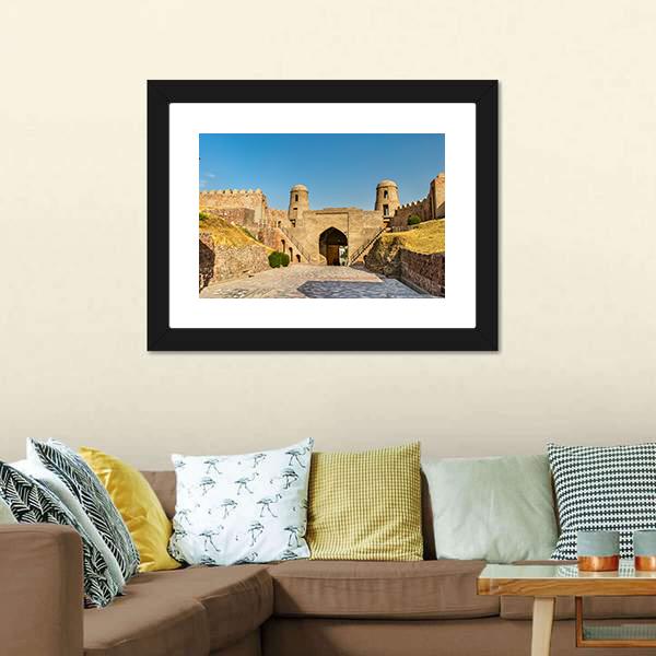 Entrance Of Hisor Fortress Canvas Wall Art-1 Piece-Framed Print-20" x 16"-Tiaracle