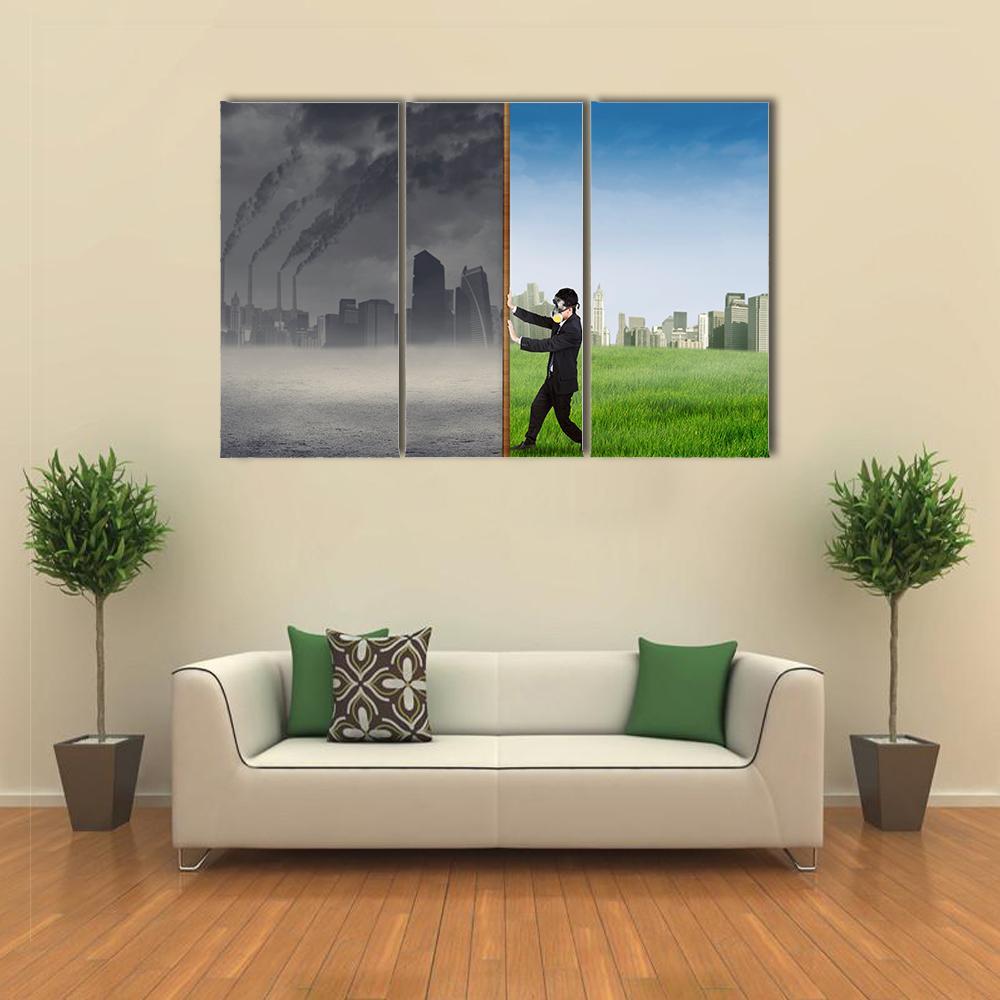 Environment Change Concept Canvas Wall Art-3 Horizontal-Gallery Wrap-37" x 24"-Tiaracle