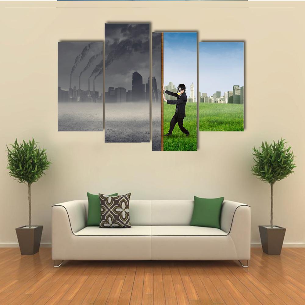Environment Change Concept Canvas Wall Art-4 Pop-Gallery Wrap-50" x 32"-Tiaracle