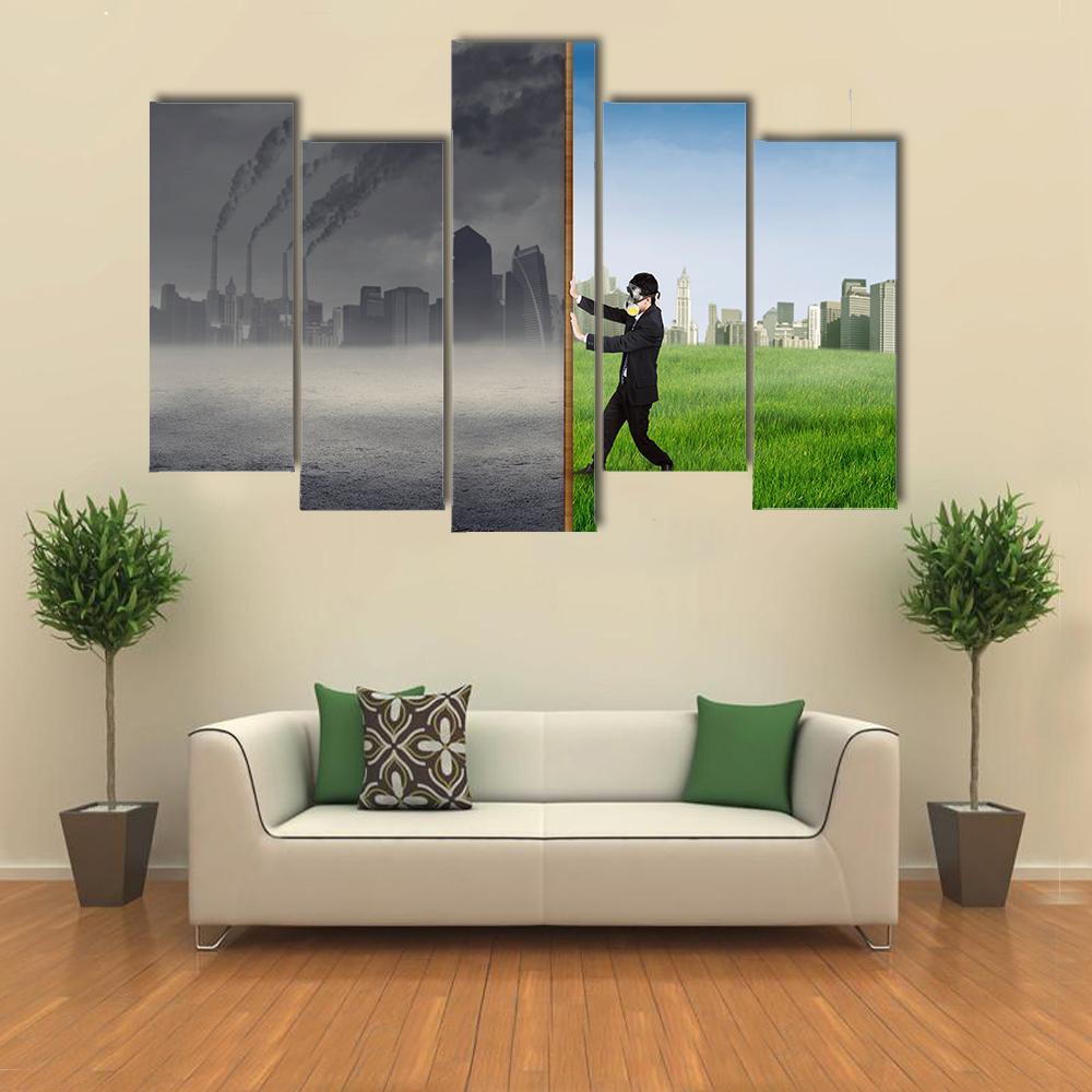 Environment Change Concept Canvas Wall Art-5 Pop-Gallery Wrap-47" x 32"-Tiaracle