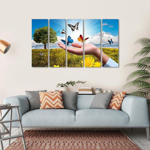 Environmental Protection Concept Canvas Wall Art-5 Horizontal-Gallery Wrap-22" x 12"-Tiaracle