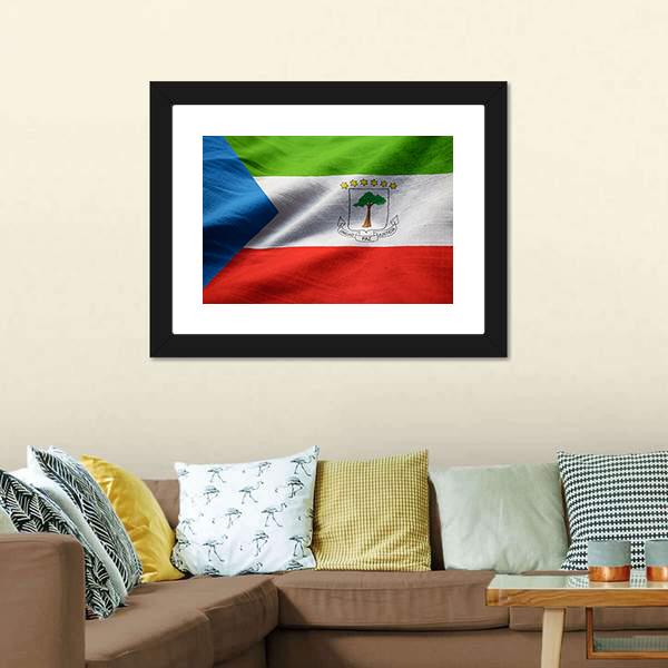 Equatorial Guinea Flag Canvas Wall Art-1 Piece-Framed Print-20&quot; x 16&quot;-Tiaracle