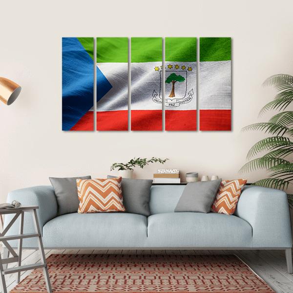 Equatorial Guinea Flag Canvas Wall Art-5 Horizontal-Gallery Wrap-22&quot; x 12&quot;-Tiaracle