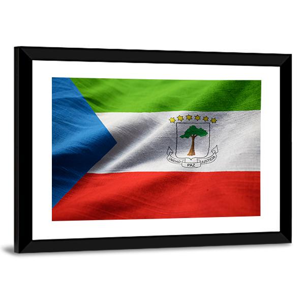 Equatorial Guinea Flag Canvas Wall Art-5 Horizontal-Gallery Wrap-22" x 12"-Tiaracle