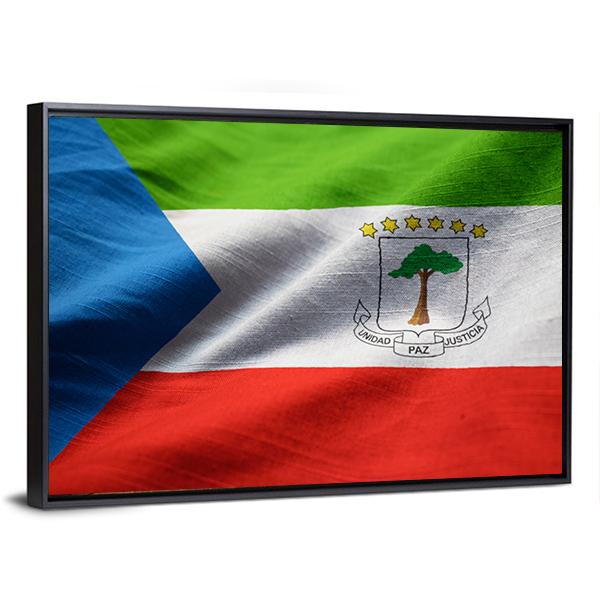 Equatorial Guinea Flag Canvas Wall Art-5 Horizontal-Gallery Wrap-22&quot; x 12&quot;-Tiaracle