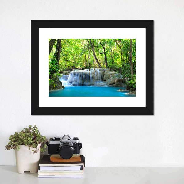 Erawan Waterfall Canvas Wall Art-5 Horizontal-Gallery Wrap-22" x 12"-Tiaracle