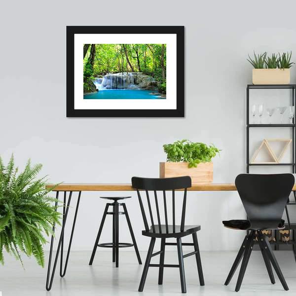 Erawan Waterfall Canvas Wall Art-3 Horizontal-Gallery Wrap-25" x 16"-Tiaracle