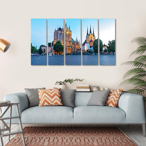 Erfurt Cathedral Canvas Wall Art-1 Piece-Gallery Wrap-36" x 24"-Tiaracle