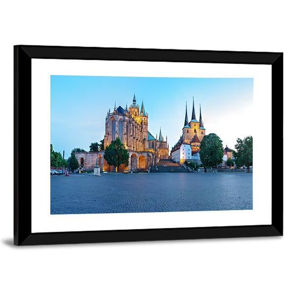 Erfurt Cathedral Canvas Wall Art-3 Horizontal-Gallery Wrap-25" x 16"-Tiaracle