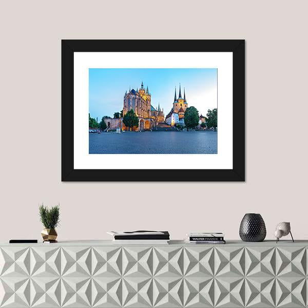 Erfurt Cathedral Canvas Wall Art-3 Horizontal-Gallery Wrap-25" x 16"-Tiaracle