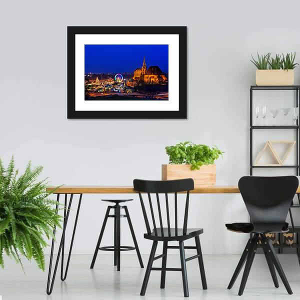 Erfurt Christmas Market Canvas Wall Art-5 Horizontal-Gallery Wrap-22" x 12"-Tiaracle