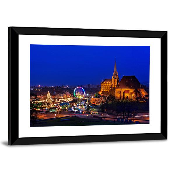 Erfurt Christmas Market Canvas Wall Art-3 Horizontal-Gallery Wrap-25" x 16"-Tiaracle
