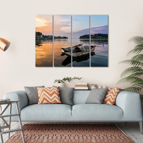 Erhai Lake China Canvas Wall Art-4 Horizontal-Gallery Wrap-34" x 24"-Tiaracle