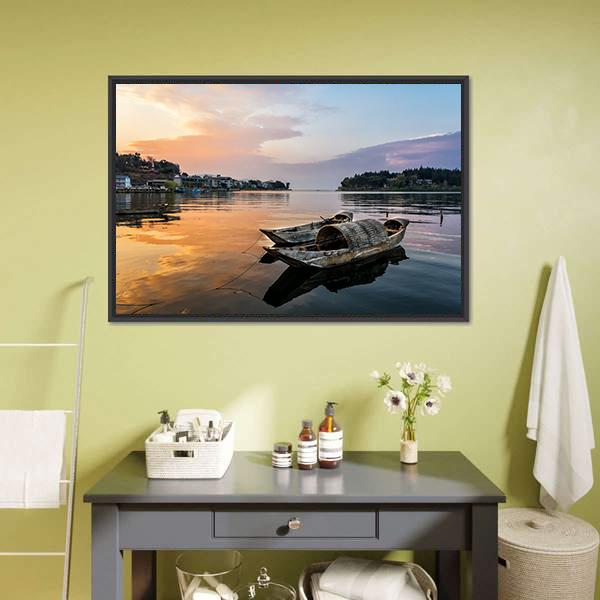 Erhai Lake China Canvas Wall Art-5 Horizontal-Gallery Wrap-22" x 12"-Tiaracle