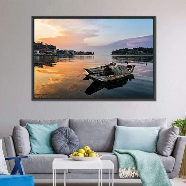 Erhai Lake China Canvas Wall Art-5 Horizontal-Gallery Wrap-22" x 12"-Tiaracle