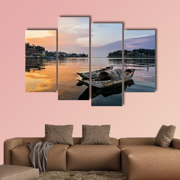 Erhai Lake China Canvas Wall Art-4 Pop-Gallery Wrap-50" x 32"-Tiaracle