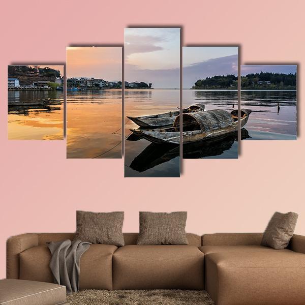 Erhai Lake China Canvas Wall Art-5 Pop-Gallery Wrap-47" x 32"-Tiaracle