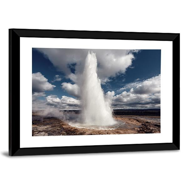 Eruption Of Strokkur Geyser Canvas Wall Art-5 Horizontal-Gallery Wrap-22" x 12"-Tiaracle