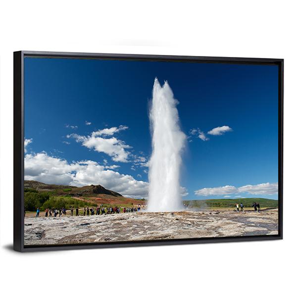 Eruption Of The Geyser Canvas Wall Art-3 Horizontal-Gallery Wrap-25" x 16"-Tiaracle