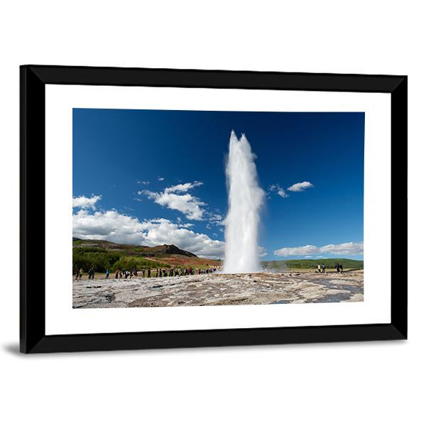 Eruption Of The Geyser Canvas Wall Art-3 Horizontal-Gallery Wrap-25" x 16"-Tiaracle