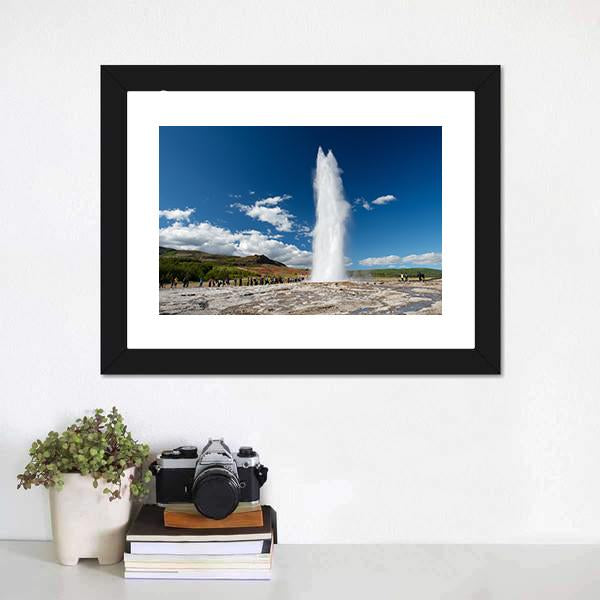 Eruption Of The Geyser Canvas Wall Art-3 Horizontal-Gallery Wrap-25" x 16"-Tiaracle