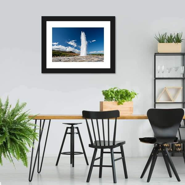 Eruption Of The Geyser Canvas Wall Art-3 Horizontal-Gallery Wrap-25" x 16"-Tiaracle
