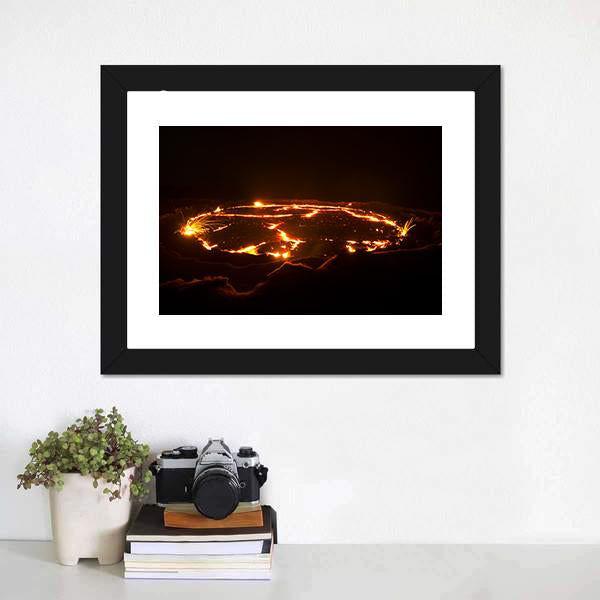 Eruption Of Volcano Erta Ale Panoramic Canvas Wall Art-1 Piece-36" x 12"-Tiaracle