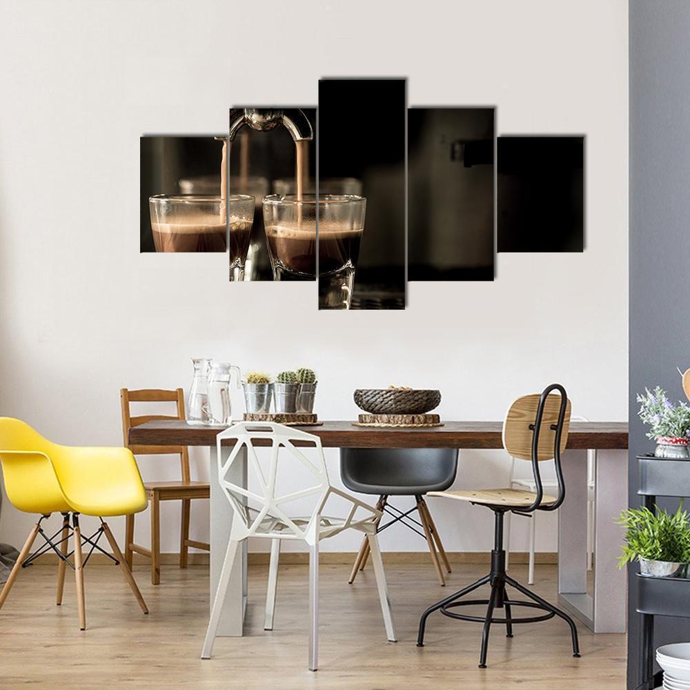 Espresso Coffee Canvas Wall Art-5 Star-Gallery Wrap-62&quot; x 32&quot;-Tiaracle