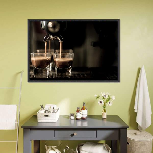 Espresso Coffee Canvas Wall Art-3 Horizontal-Gallery Wrap-25&quot; x 16&quot;-Tiaracle