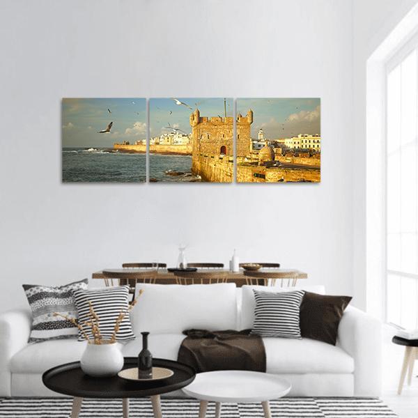 Essaouira Fortress Morocco Panoramic Canvas Wall Art-3 Piece-25" x 08"-Tiaracle