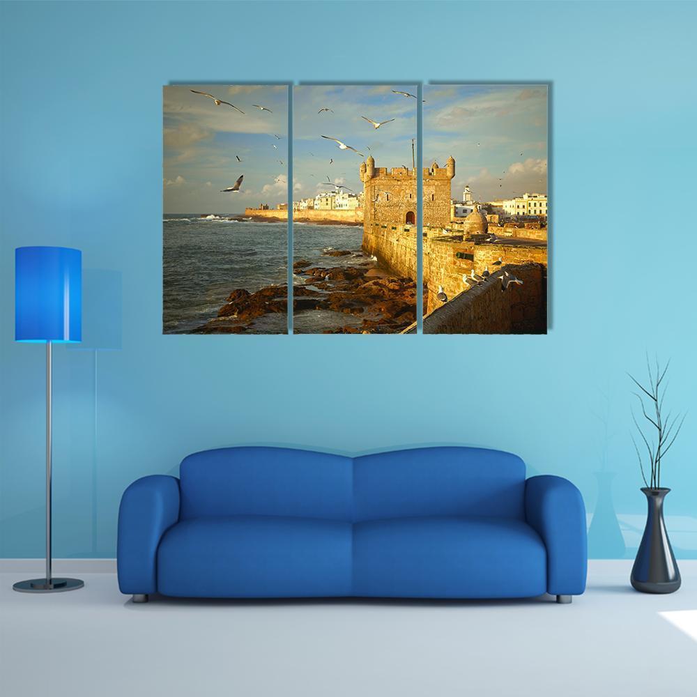 Essaouira Fortress Morocco Canvas Wall Art-3 Horizontal-Gallery Wrap-37" x 24"-Tiaracle