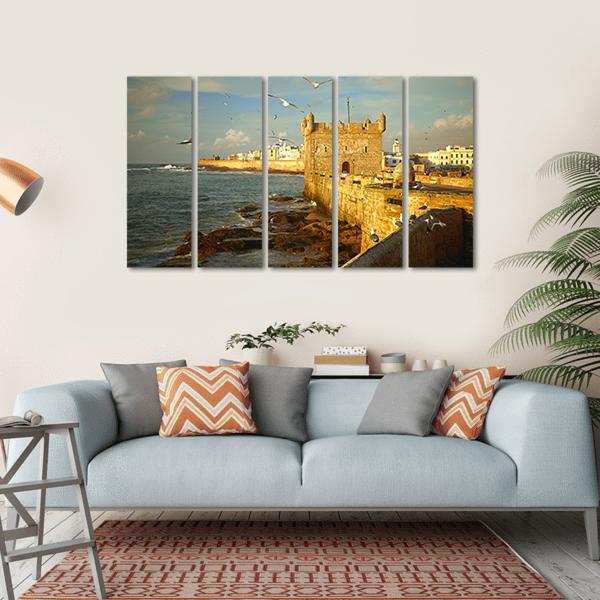 Essaouira Fortress Morocco Canvas Wall Art-5 Horizontal-Gallery Wrap-22" x 12"-Tiaracle