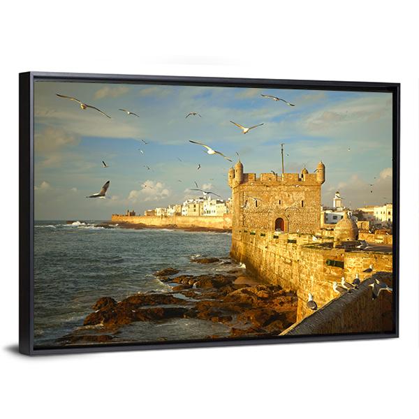 Essaouira Fortress Morocco Canvas Wall Art-3 Horizontal-Gallery Wrap-25" x 16"-Tiaracle