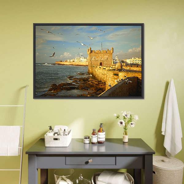 Essaouira Fortress Morocco Canvas Wall Art-3 Horizontal-Gallery Wrap-25" x 16"-Tiaracle