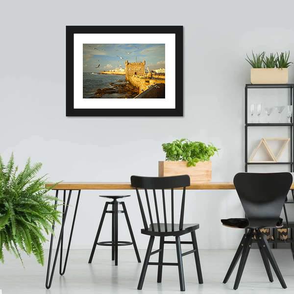 Essaouira Fortress Morocco Canvas Wall Art-3 Horizontal-Gallery Wrap-25" x 16"-Tiaracle