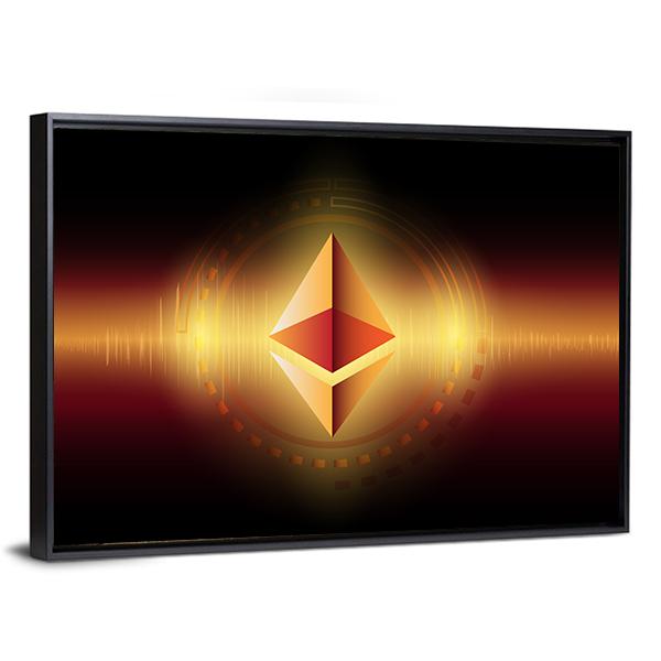 Ethereum Symbol Concept Canvas Wall Art-3 Horizontal-Gallery Wrap-25" x 16"-Tiaracle