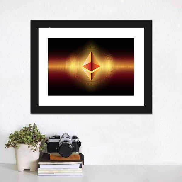 Ethereum Symbol Concept Canvas Wall Art-3 Horizontal-Gallery Wrap-25&quot; x 16&quot;-Tiaracle
