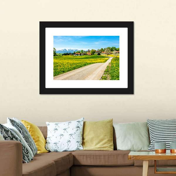 European Alps Near Fuessen Canvas Wall Art-1 Piece-Framed Print-20" x 16"-Tiaracle