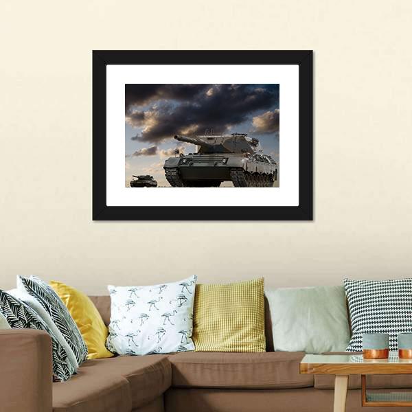 European Battle Tanks Canvas Wall Art-1 Piece-Framed Print-20" x 16"-Tiaracle