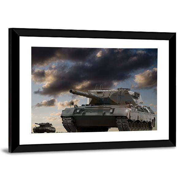 European Battle Tanks Canvas Wall Art-5 Horizontal-Gallery Wrap-22" x 12"-Tiaracle